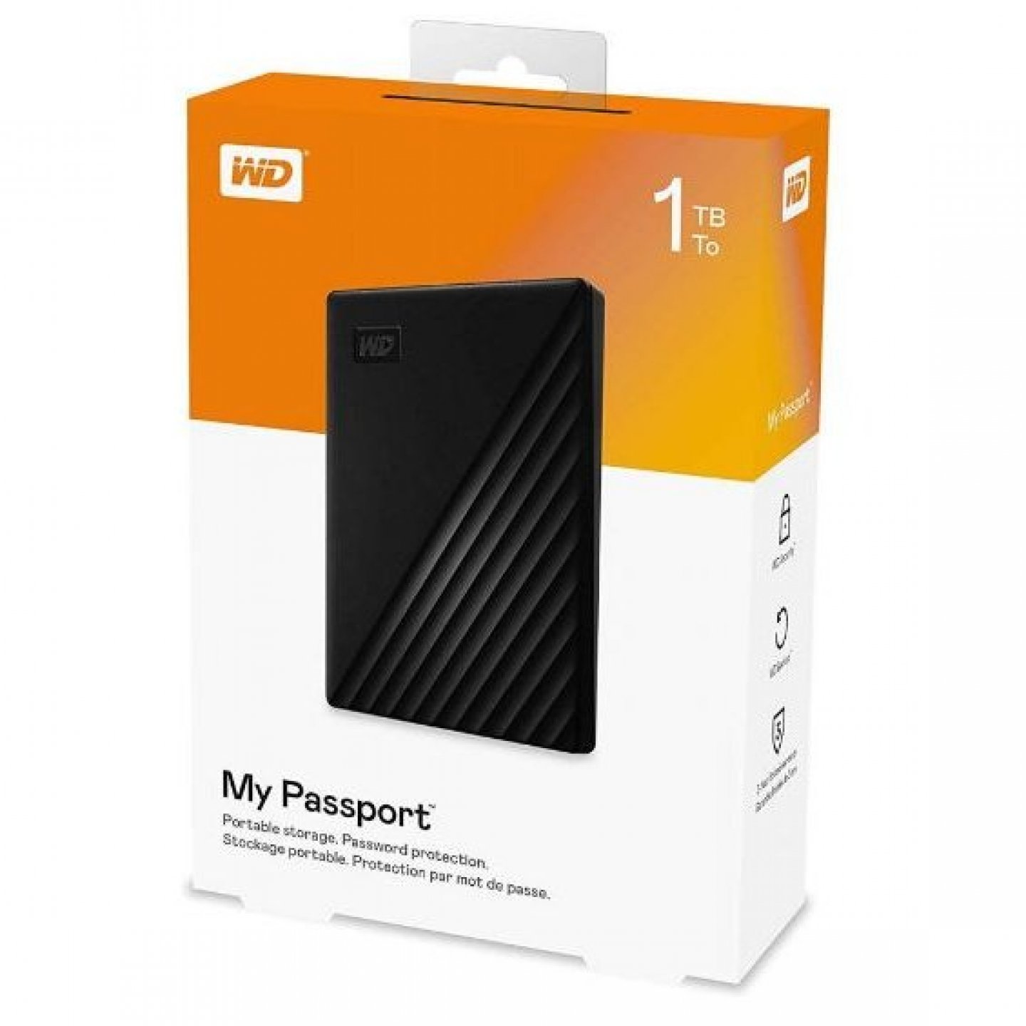 HDD USB3 2,5' WD 1Tb MY PASSPORT BK WDBYVG0010BBK-WESN